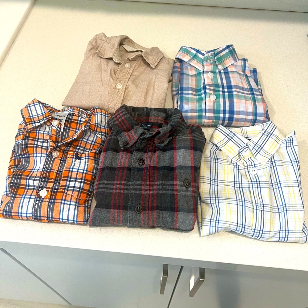 Bundle of boys long sleeve shirts